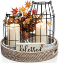 Rustic Farmhouse Lantern Decor Set of 2 - Stylish Decorative Lanterns