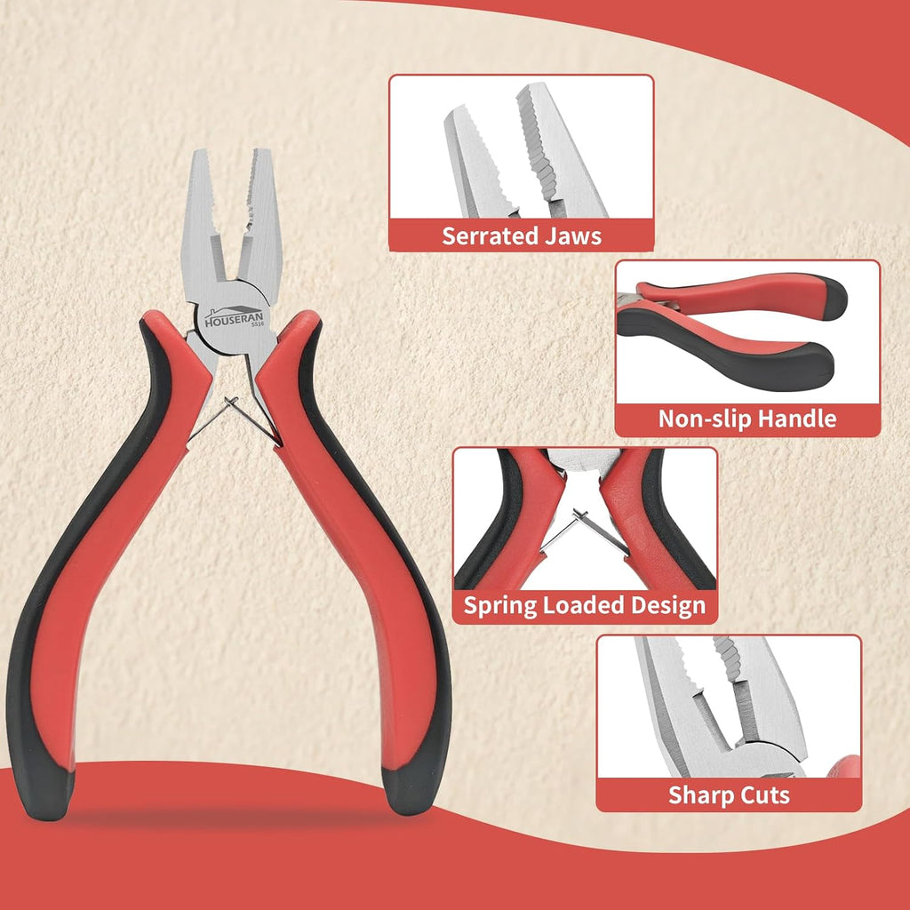 5-Piece 5 Inch Mini Lineman Pliers, Small Combination Pliers