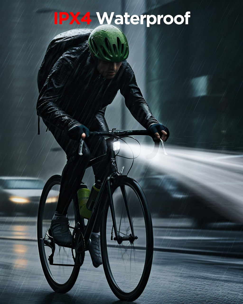 Akale Bike Lights Set, Rechargeable Bicycle Lights Front and Rear, 4 Light Mode Options, Bike Headlight, IPX4 Waterproof, Easy to Install for Men Women Road
