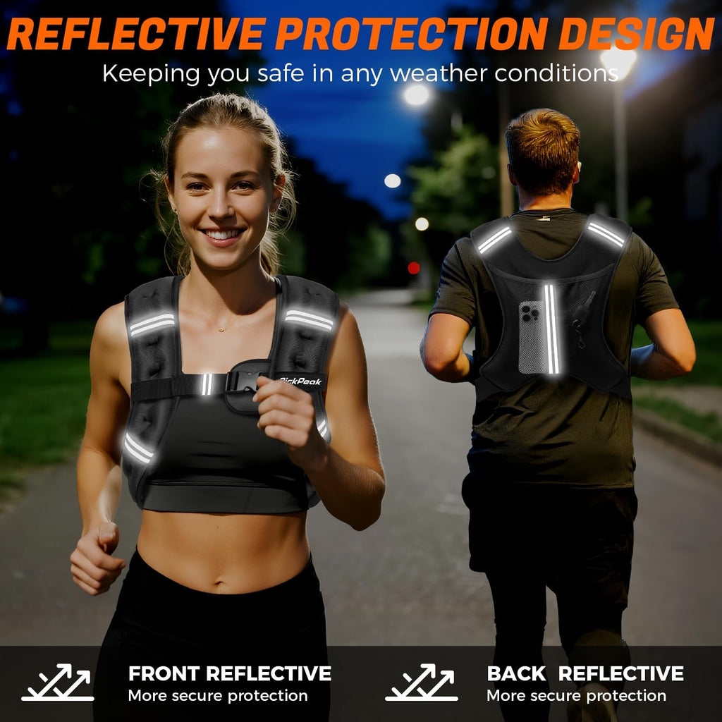 Weighted Vest for Woman Man 5lb/6lb/8lb/12lb/15lb/20lb/25lb/30lb Weighted Vest for Walking, Strength Training Weight Vest with Adjustable Buckle Detachable Phone Pouch for Running Workout