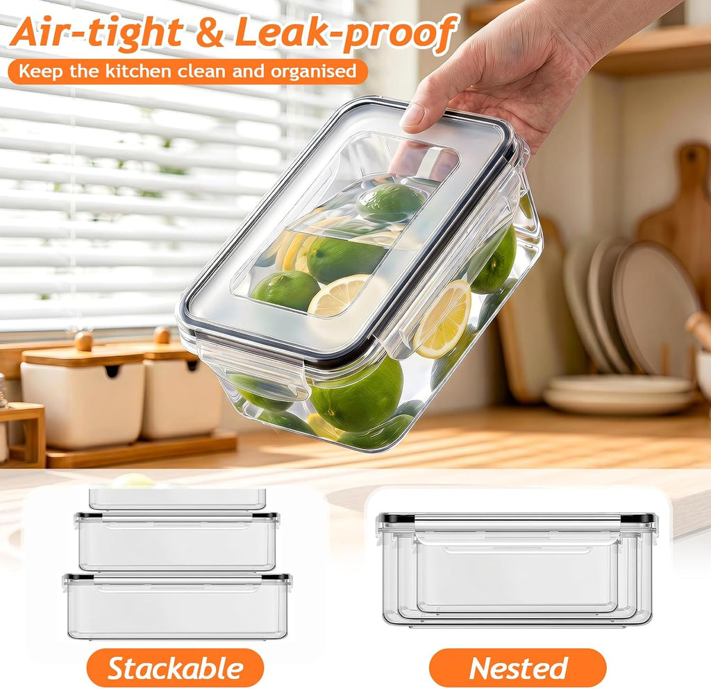 48 Pcs Reusable plastic food storage containers with lids