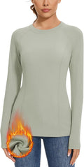 WOWENY Thermal Shirts for Women Fleece Long Sleeve Base Layer Top Winter