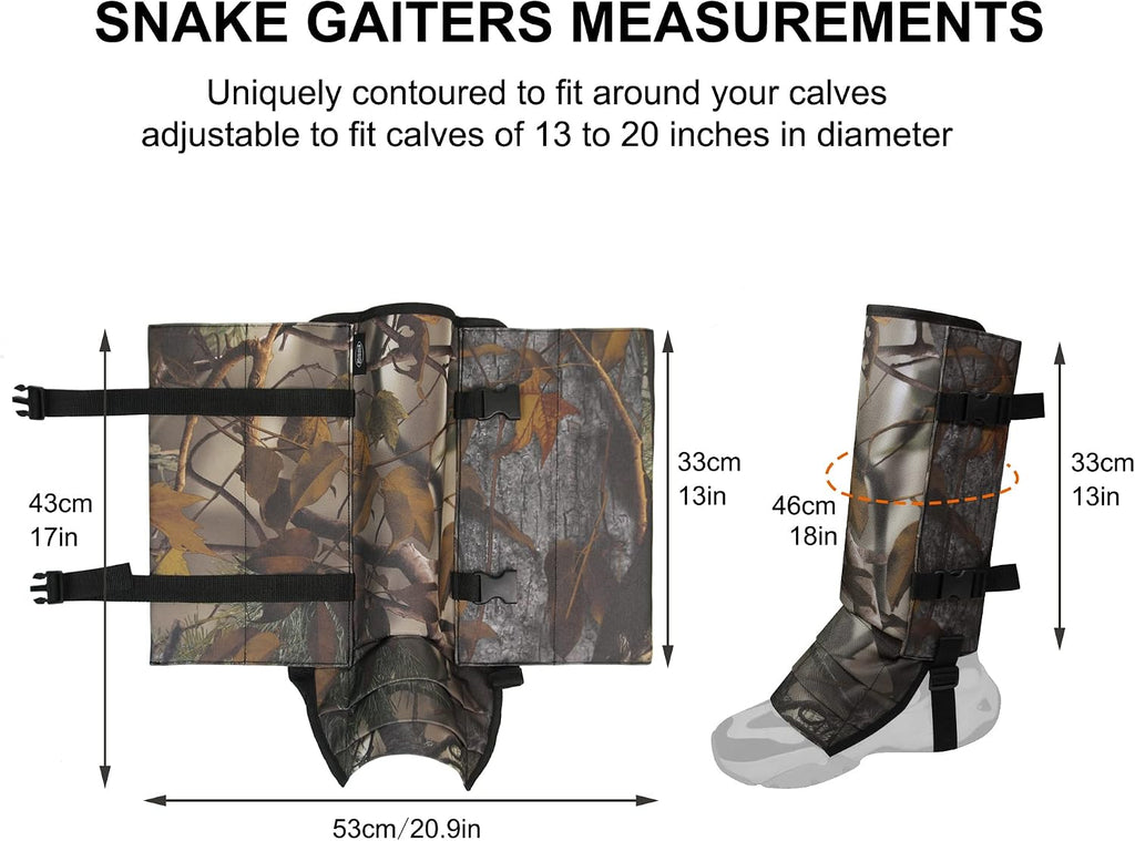 MDSTOP Snake Gaiters Leg Guards, Waterproof Snake Guards, Adjustable Snake Bite Protection for Lower Legs, Snake Chaps for Men & Women, Snake Proof Gaiters for Hunting,Outdoor and Farm Working