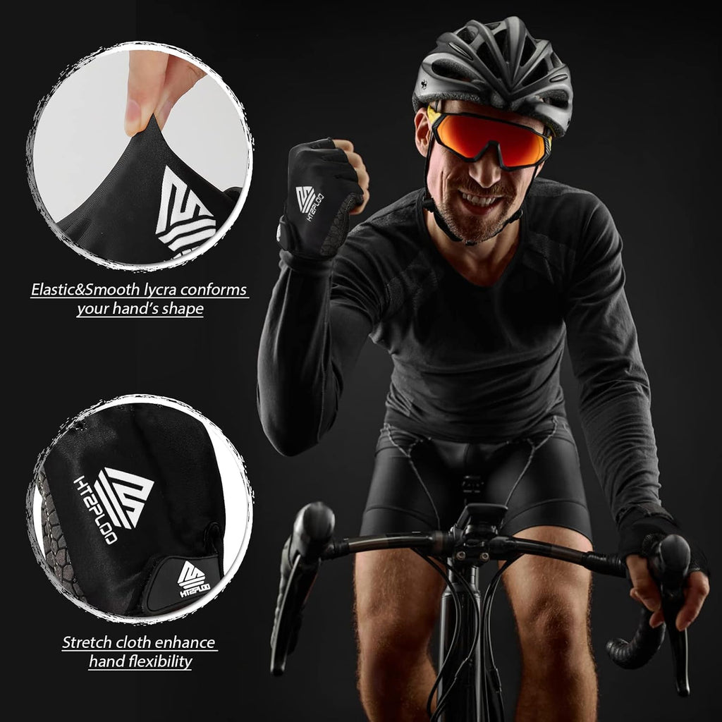 Bike Gloves Cycling Gloves Biking Gloves Bicycle Gloves for Men Women with Anti-Slip Shock-Absorbing Pad,Light Weight Half Finger Gloves for Cycling Workout Training Outdoor