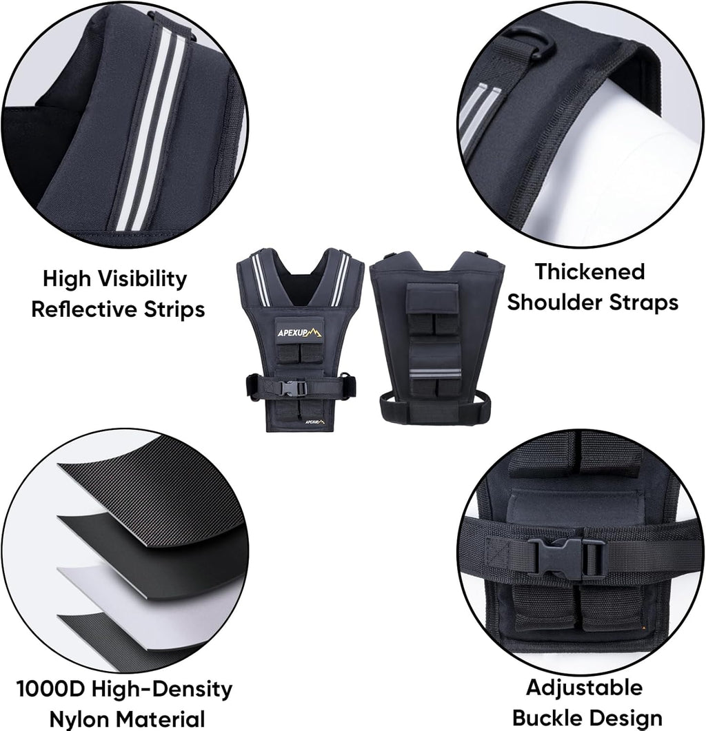 APEXUP Weighted Vest Men, Adjustable Weight Vest for Running