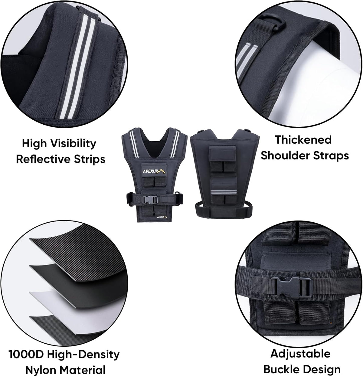 APEXUP Weighted Vest Men, Adjustable Weight Vest for Running
