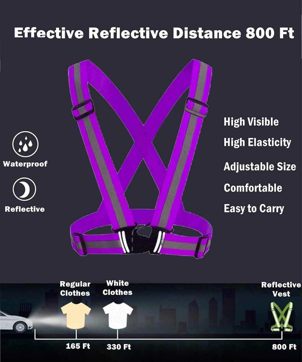 Reflective Vest, High Visibility Safety Vest Straps Reflective Gear for Night Running Walking Cycling for Men Women Kids