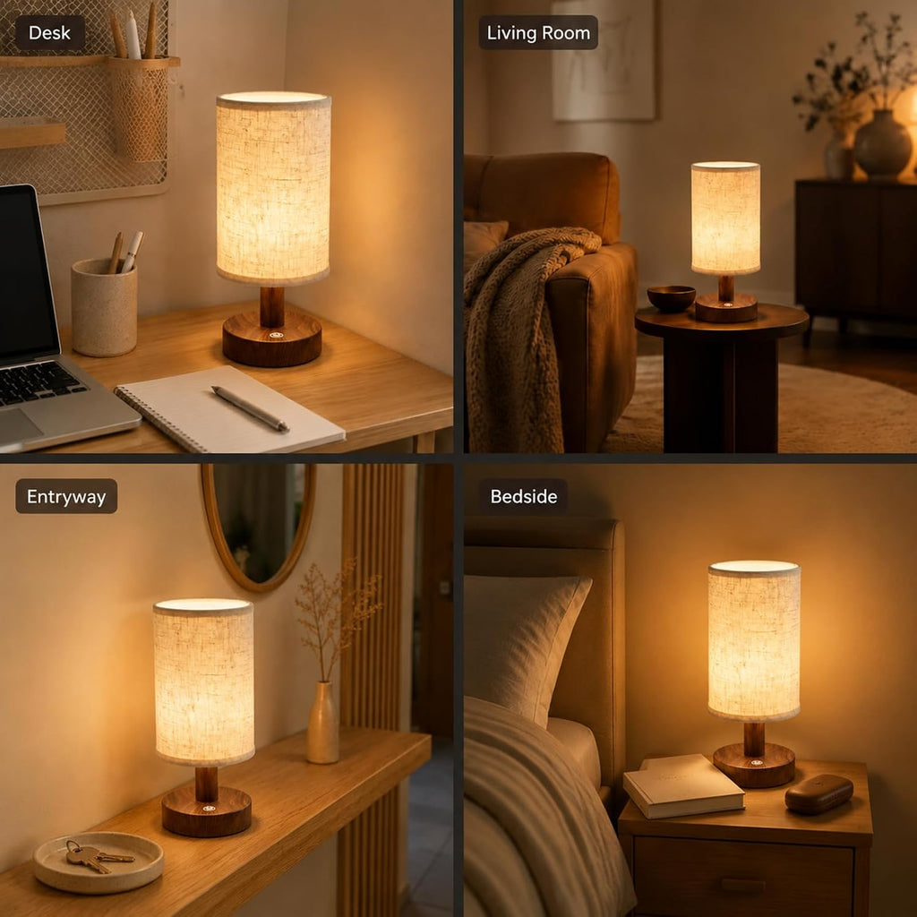 Mini Cordless Bedside Lamp, Touch Rechargeable LED Night Light