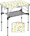 Small Folding Camping Table, 2ft Portable Table, Lemon