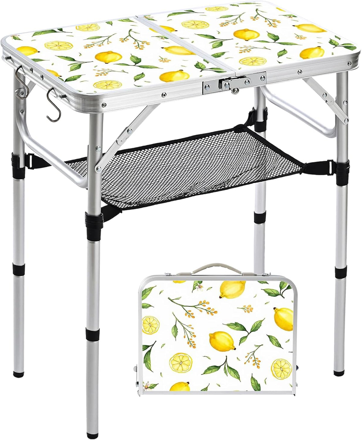 Small Folding Camping Table, 2ft Portable Table, Lemon