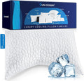 Side Sleeper Pillow for Neck and Shoulder Pain Relief, Cervical Neck Support Pillow for Side Sleepers, Cooling Shredded Memory Foam Pillows for Hot Back Sleepers, Adjustable Curved Queen Bed Pillows