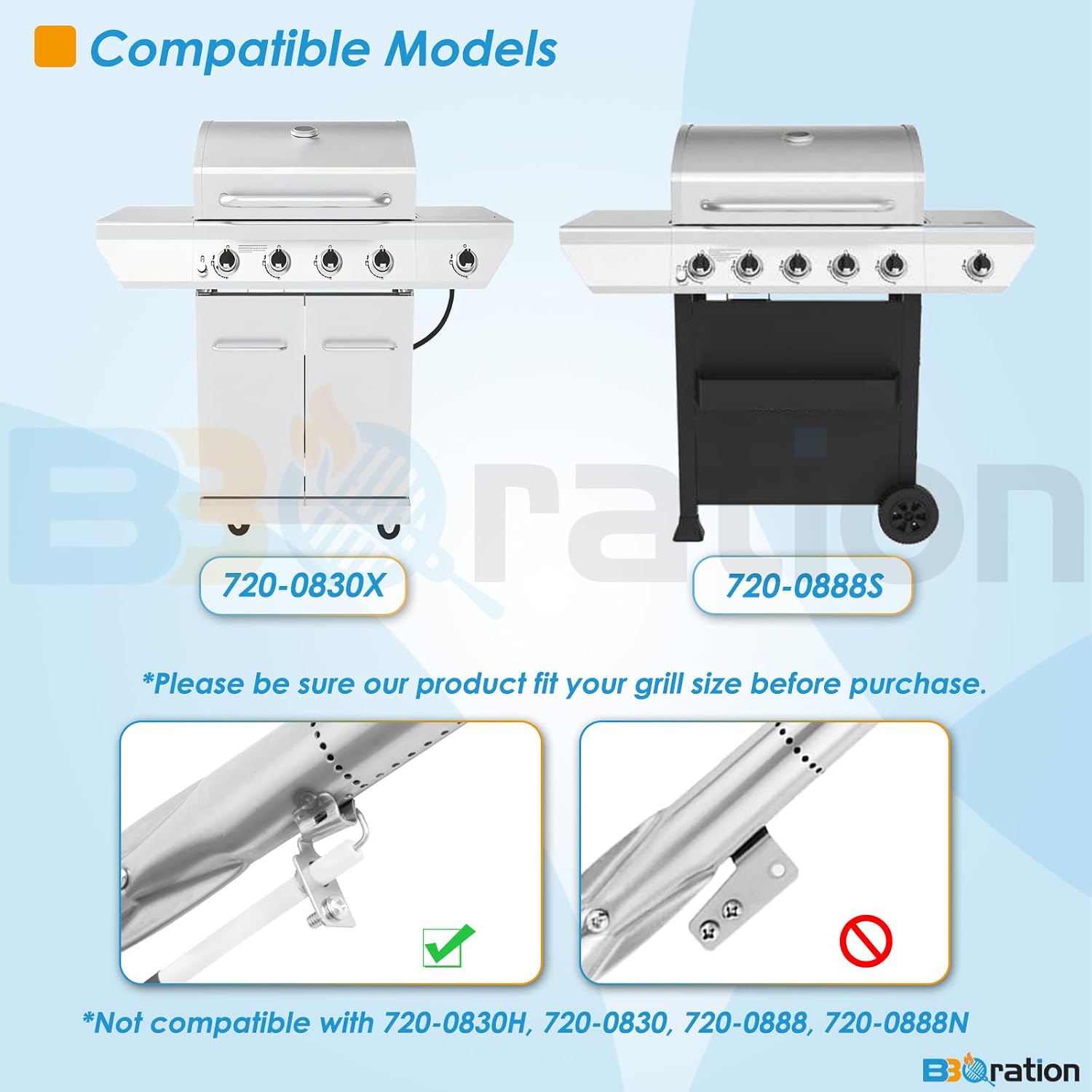 Replacement Parts for Nexgrill 5 Burner 720-0888S, Grill Parts Kit for Nexgrill 720-0830X Replacement Parts, Grill Grate Kit for Nexgrill Replacement Parts 5 Burner 720-0888S
