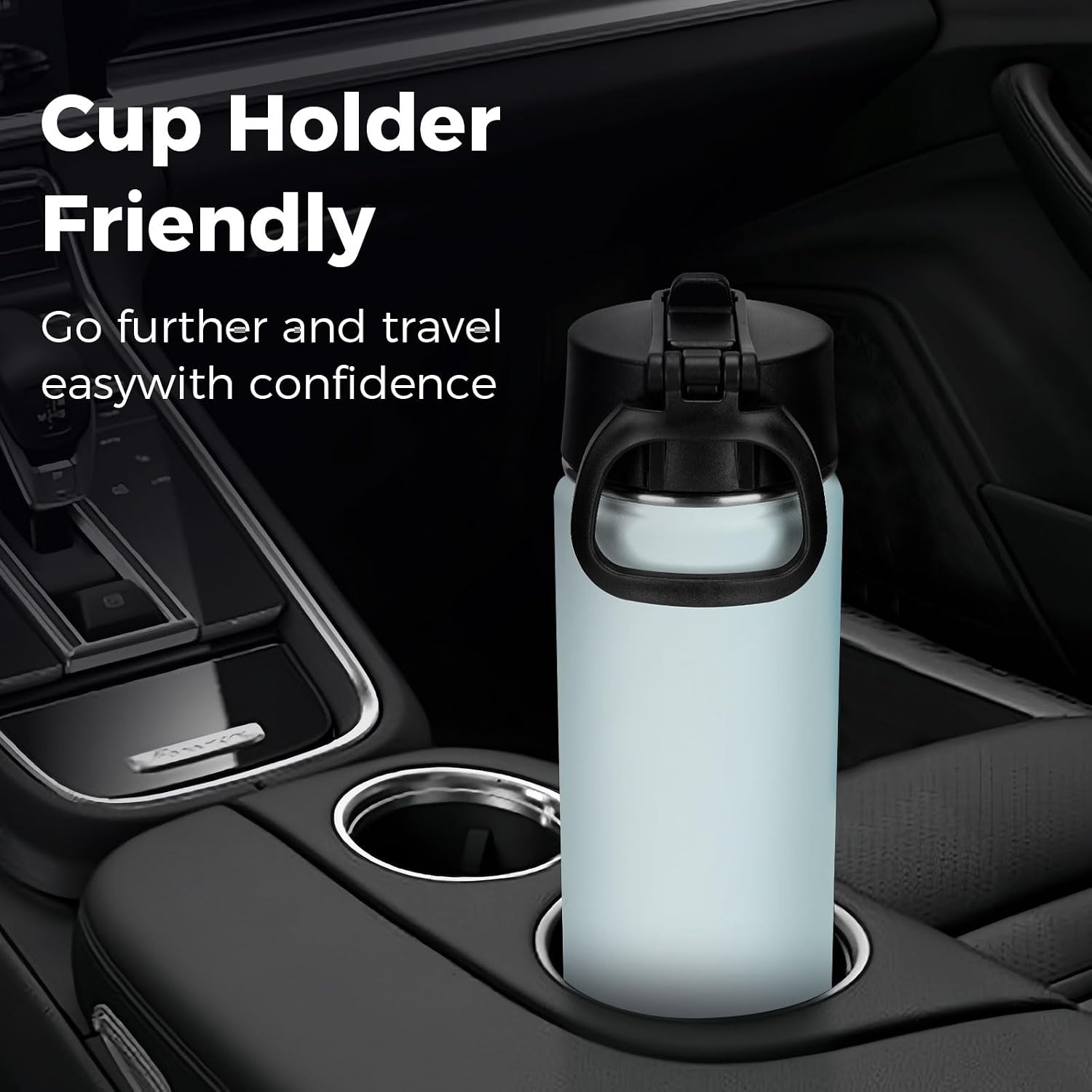 Neihepal 22 oz Insulated Water Bottles Bulk, Double Walled Vacuum Stainless Steel Water Bottle Multipack with Leak Proof Straw Lid for Men, Adults, Kids, Gym, Sports (Fog,4 Pack)