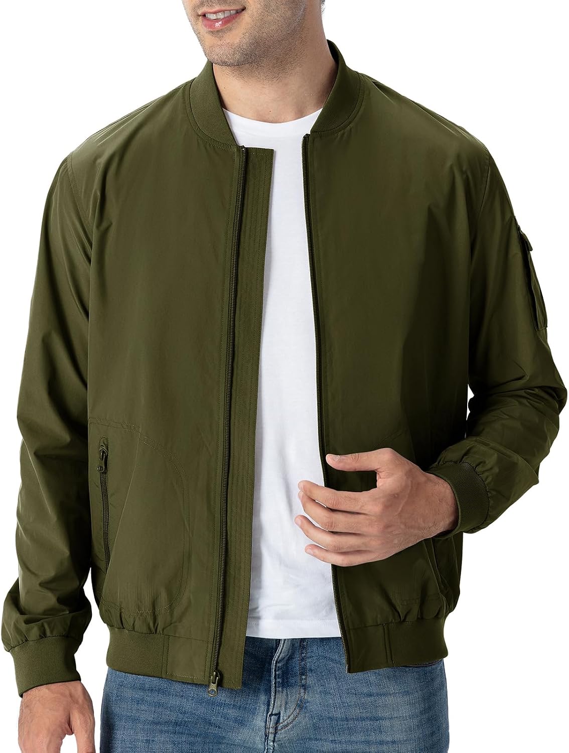 TBMPOY Men's Lightweight Jackets Casual Dress Golf Bomber Windbreaker Fall