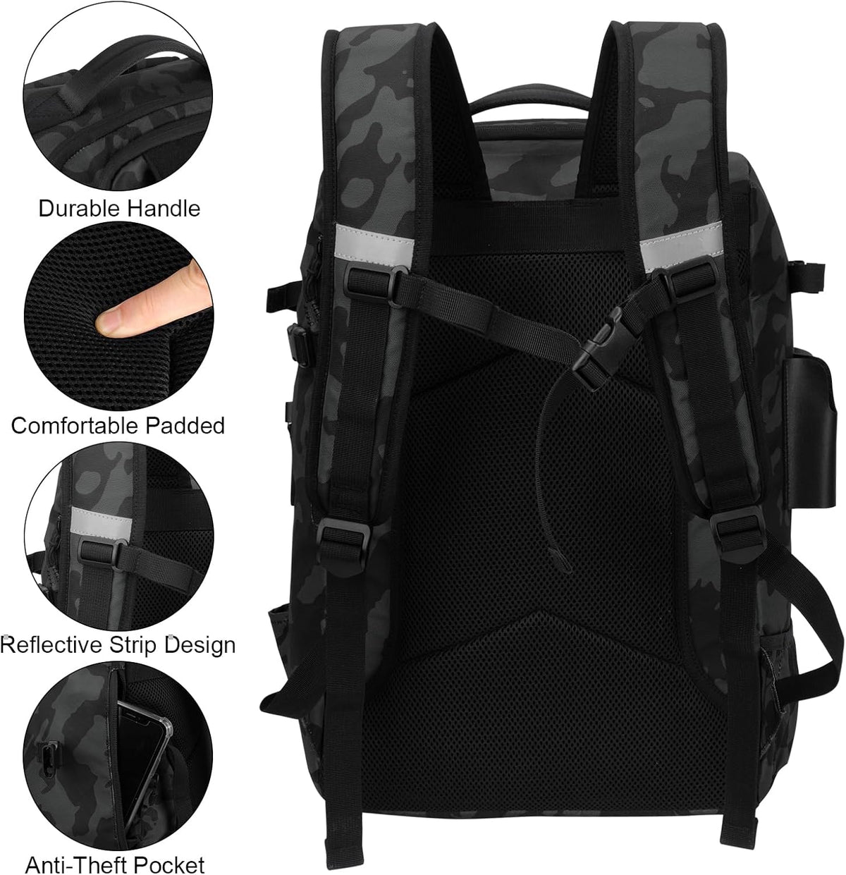 Fishing Backpack with Rod Holders 4 Tackle Boxes,40L Takle Bag for Camping