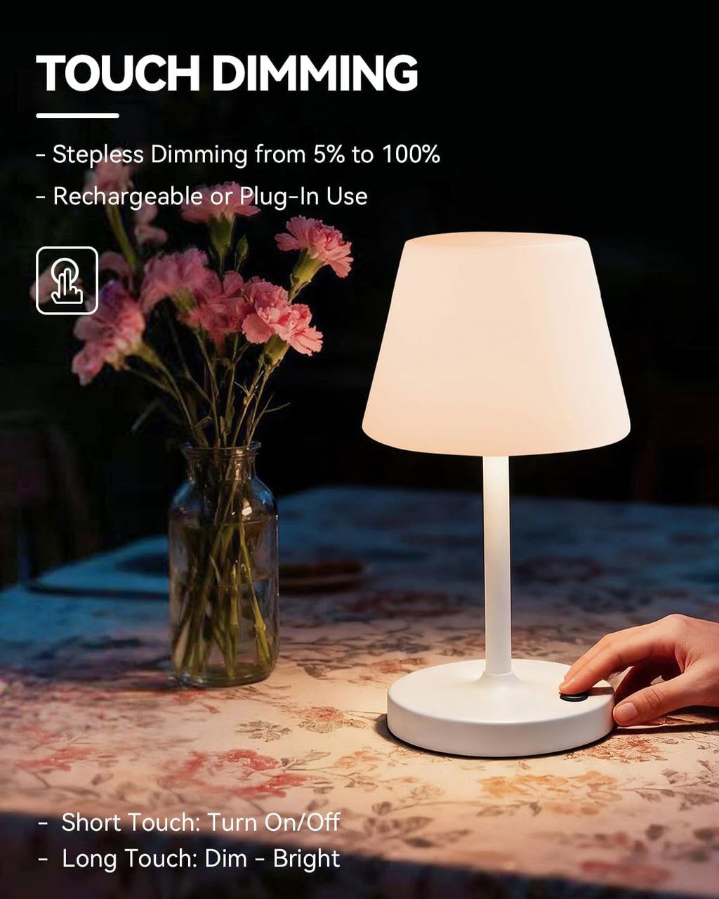 SAIWEYA Outdoor Waterproof Shower Lamp, 5200mAh Rechargeable Bathroom Lamp