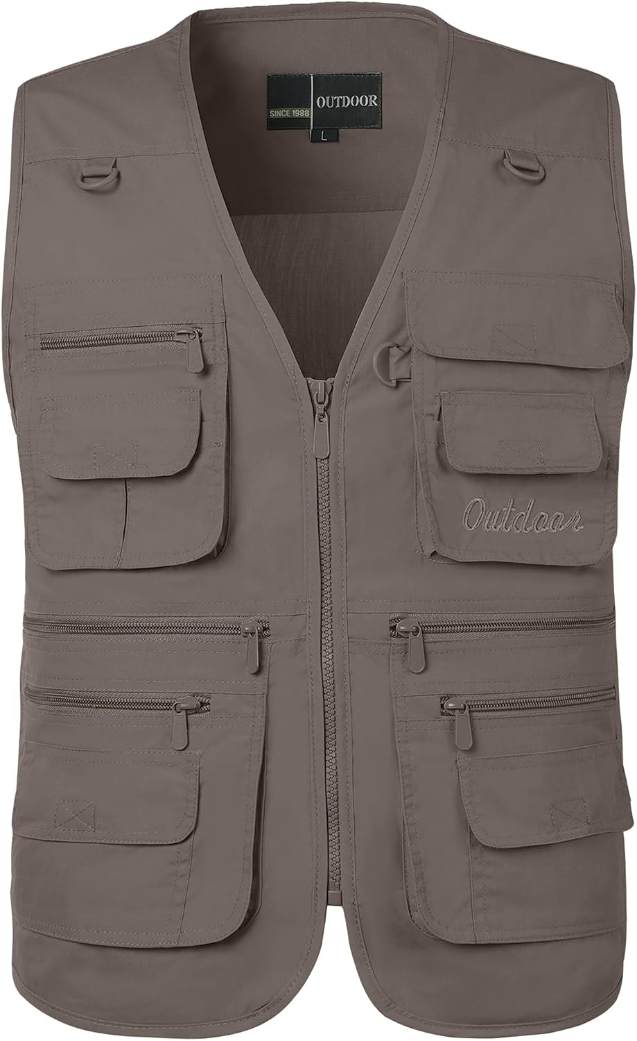 Flygo Men's Fishing Vest Utility Lightweight Outdoor Travel Safari Photo Cargo Vest with 16 Pockets