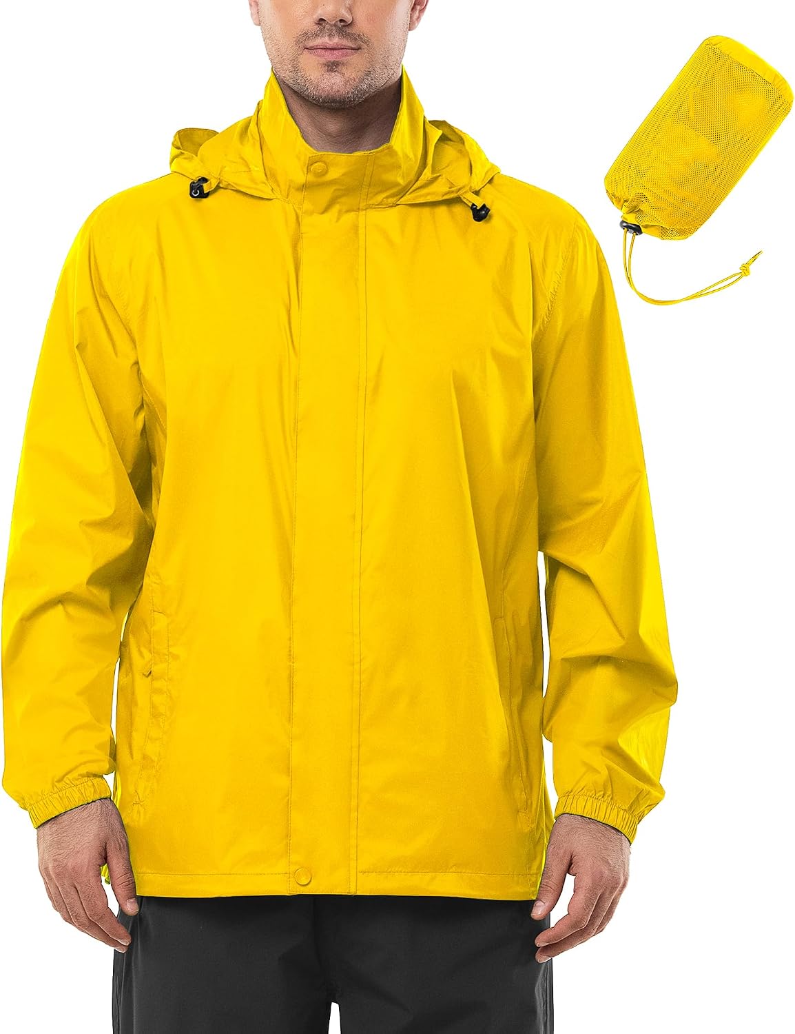 Outdoor Ventures Men's Rain Jacket Waterproof Lightweight Packable Raincoat