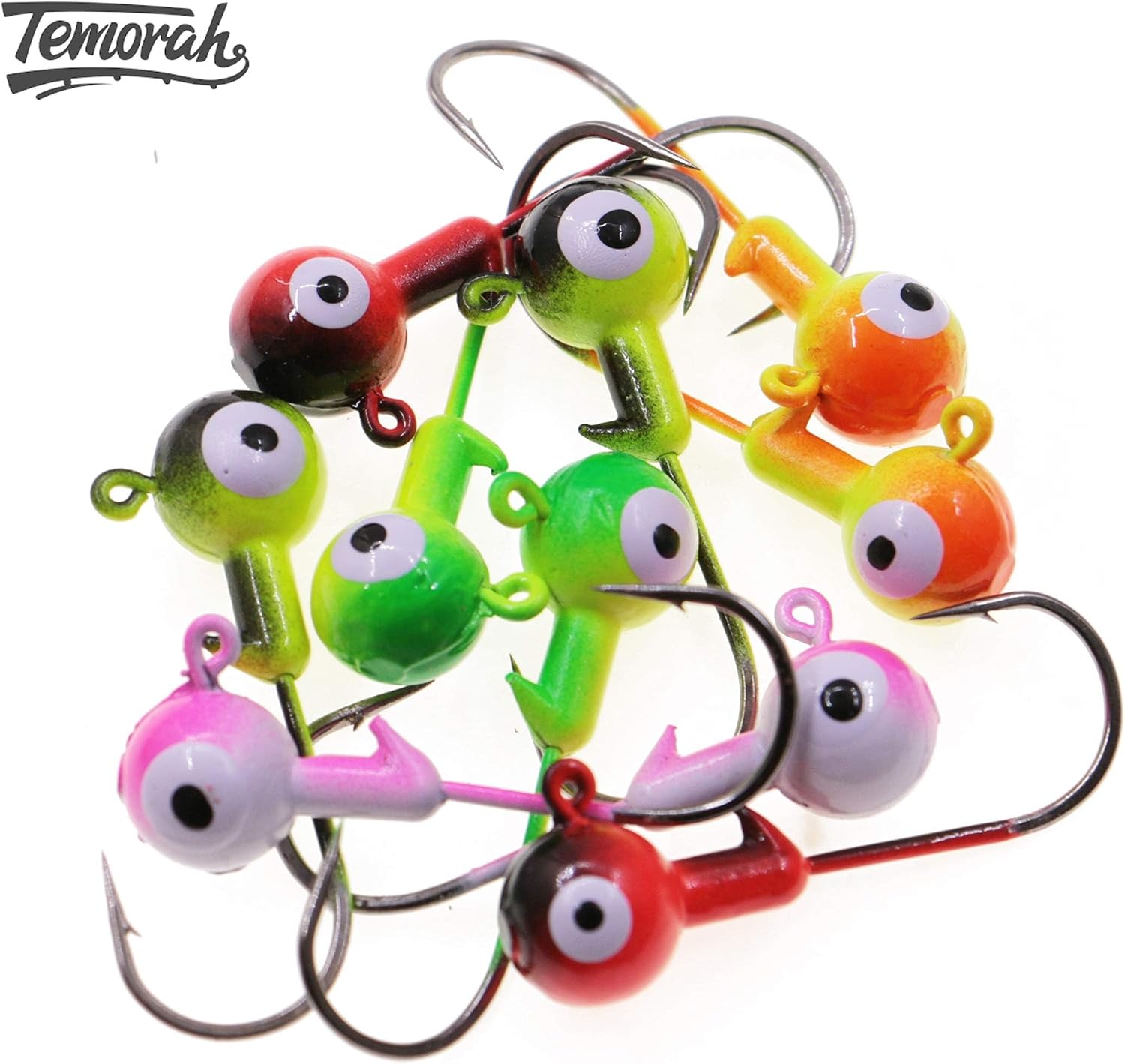Fishing Lures Jig Heads,Ball Heads 1/32oz-1oz,Sharp Fishing Hooks for Freshwater or Saltwater