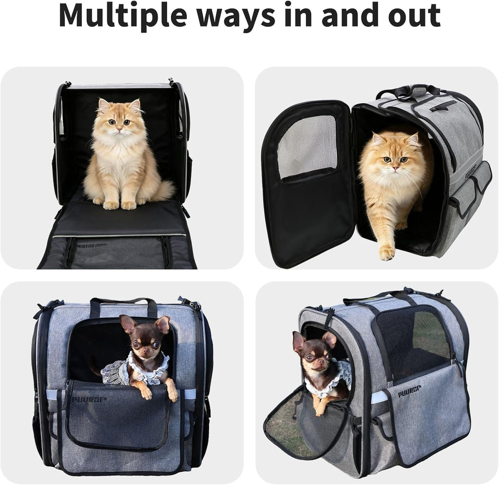 Cat Backpack Carrier,Pet Backpack for Small Dogs, Medium Cats, Maximum Weight 16 lbs,Sunshade and Breathable Dog Backpack Carrier,Ergonomic 3D Design for Hiking,Camping and Vet Visits