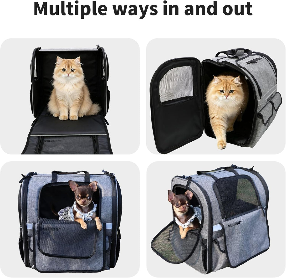 Cat Backpack Carrier,Pet Backpack for Small Dogs, Medium Cats, Maximum Weight 16 lbs,Sunshade and Breathable Dog Backpack Carrier,Ergonomic 3D Design for Hiking,Camping and Vet Visits