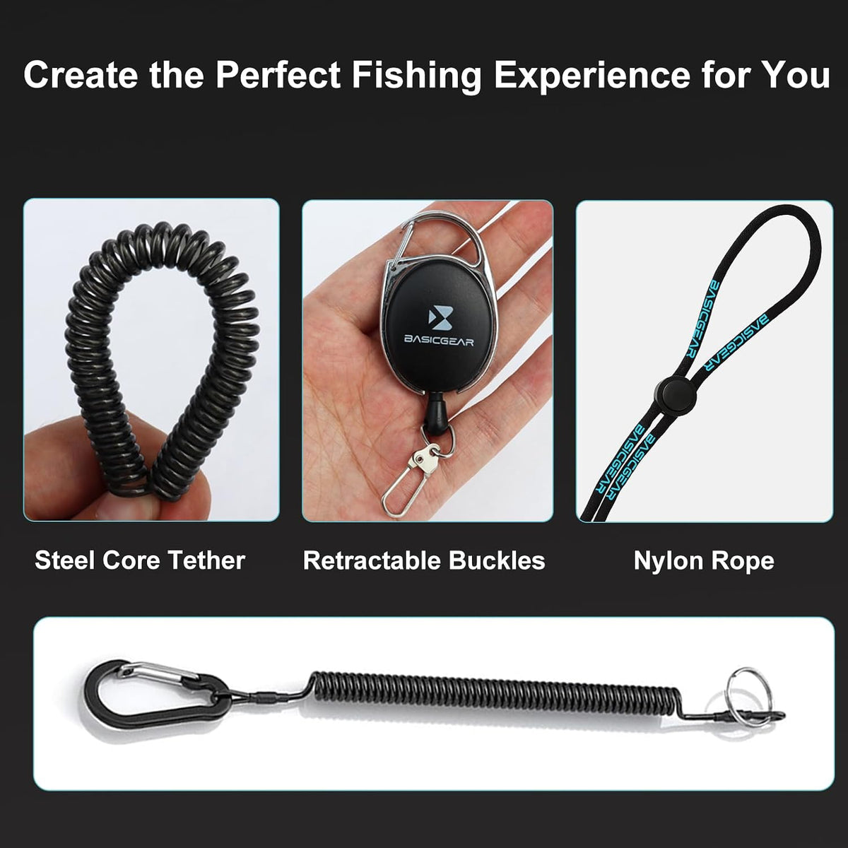 BasicGear Fishing Tool Kit, Pliers, Gripper, Scissors, Knife