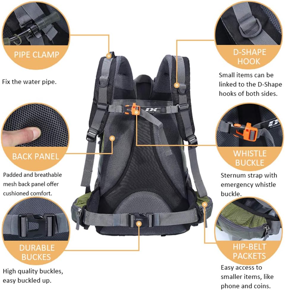 Diamond Candy 40L Hiking Backpack Waterproof Daypack for Men and Women