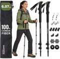 Ultra Light Carbon Fiber Hiking Trekking Poles - 6.07oz Nordic Trekking Sticks with Full EVA Grips & Quick Locks, All-Terrain Hiking Sticks for Seniors, Men & Women, Set of 2