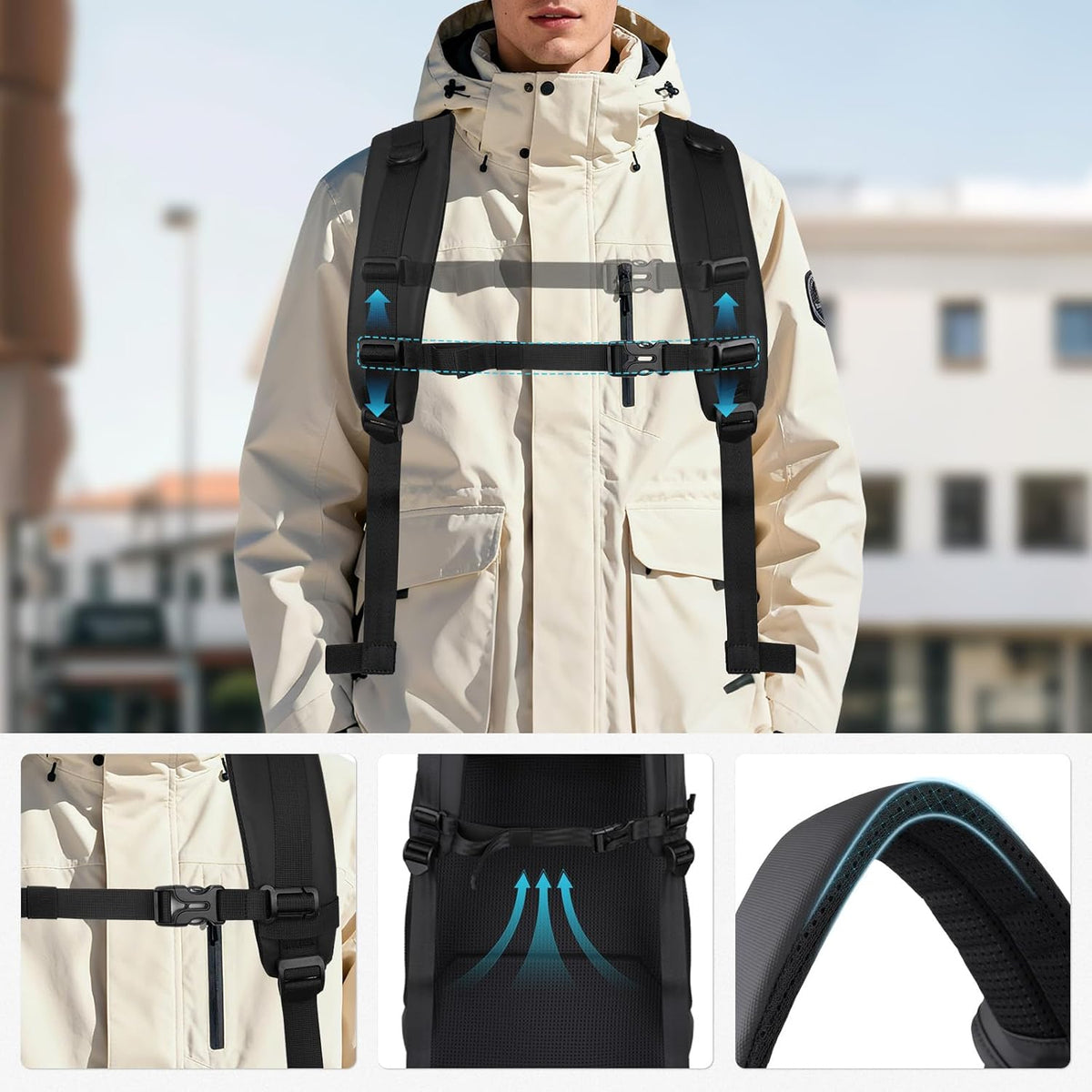 MOSISO Camera Backpack, DSLR/SLR/Mirrorless Camera Bag with Top Flap Pocket