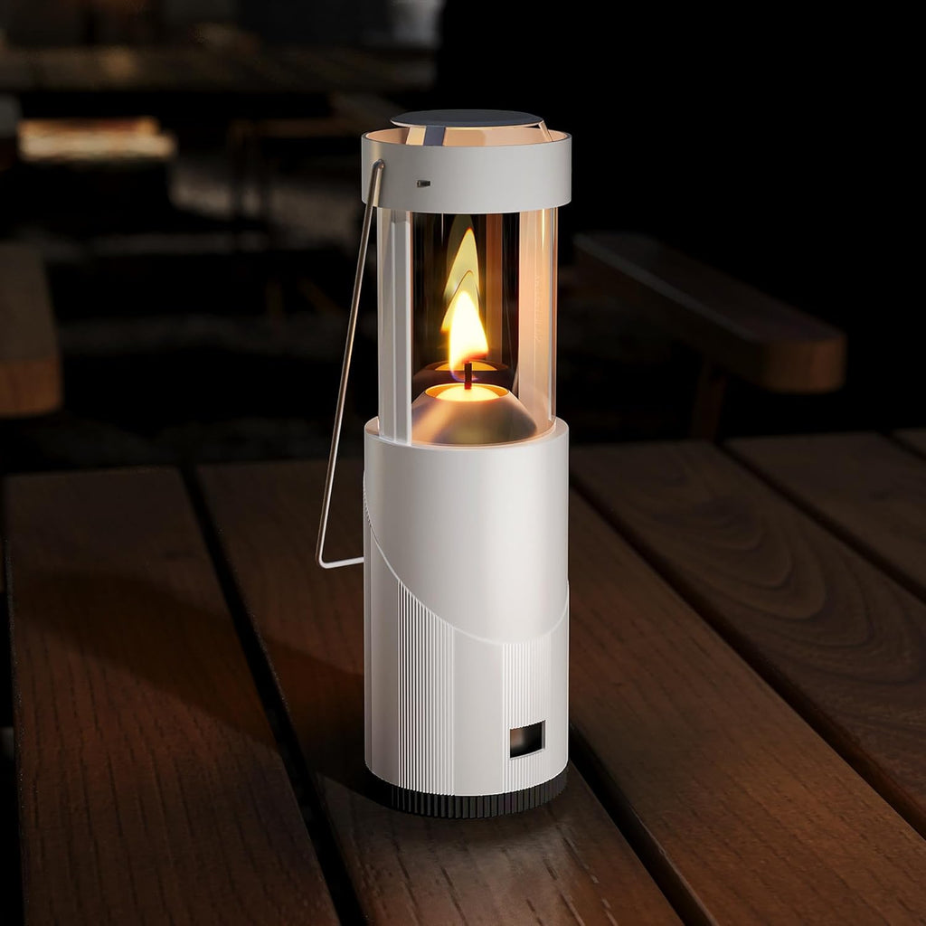 Mini Candle Lantern for Real Candles, 15H Camping Emergency Light, Green