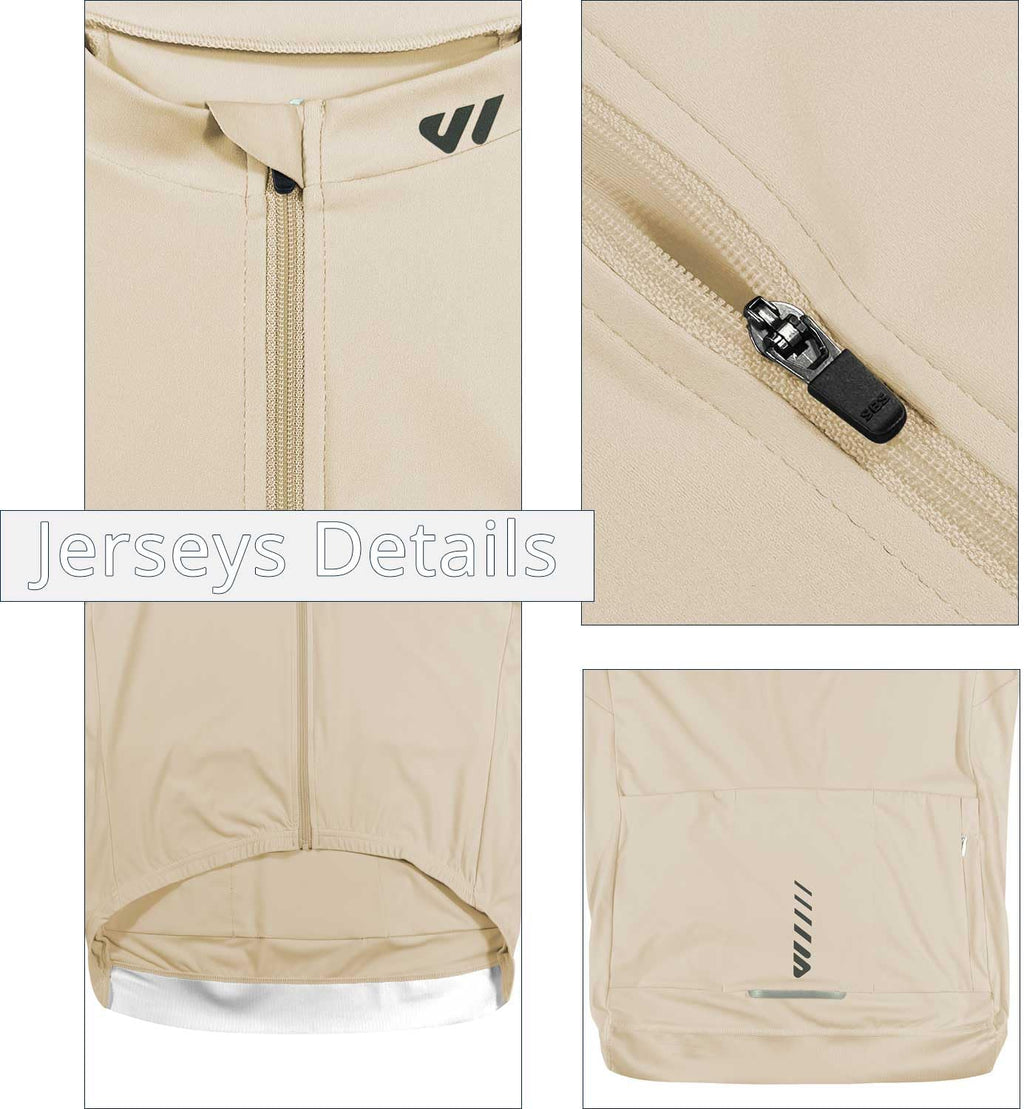 Wulibike Cycling Jersey Men Long Sleeve, Road Bike Jerseys Full Zipper with Pockets, Suitable for Spring and Autumn