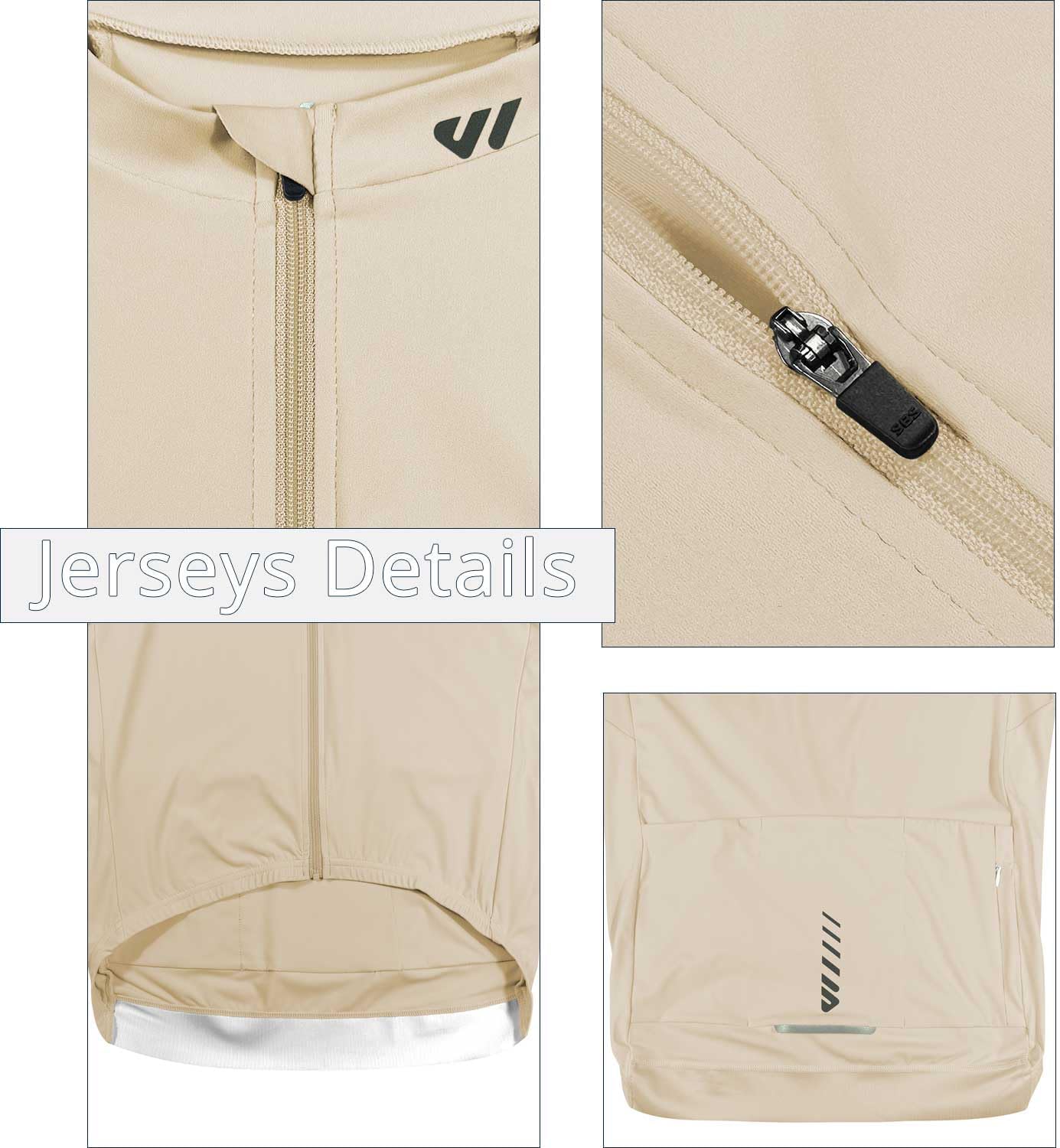Wulibike Cycling Jersey Men Long Sleeve, Road Bike Jerseys Full Zipper with Pockets, Suitable for Spring and Autumn
