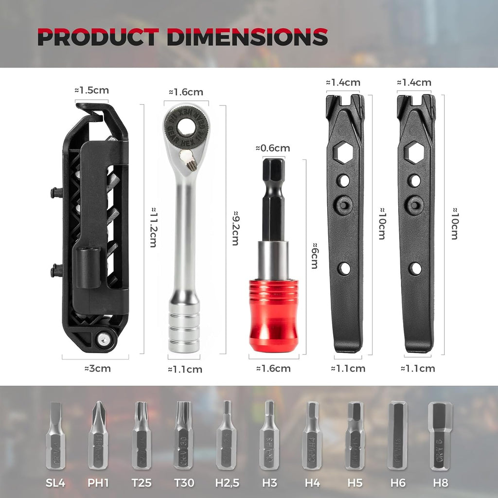 ROCKBROS 14‑in‑1 Bike Tool Magnetic Repair Tool Kit Reversible Wrench