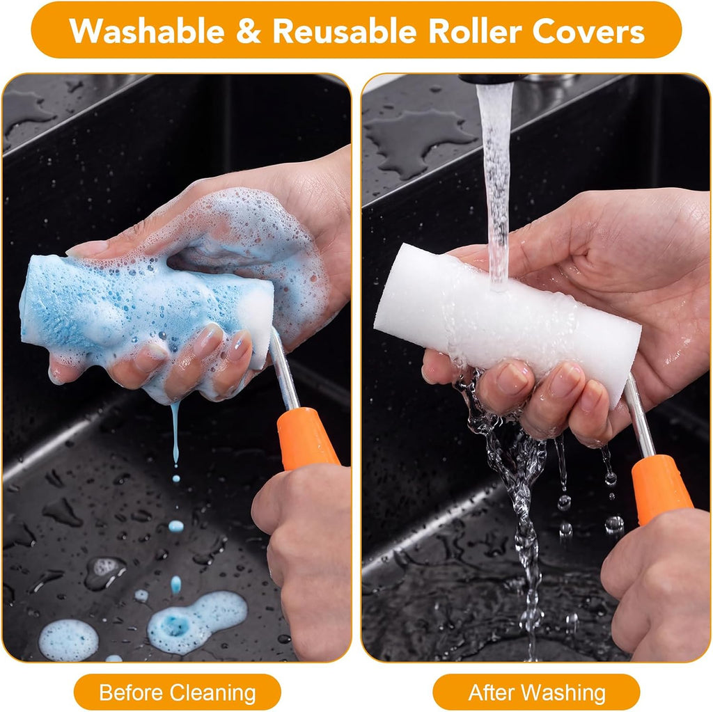 Foam Paint Roller Covers 4 Inch x 3/8 Inch 40 Pack