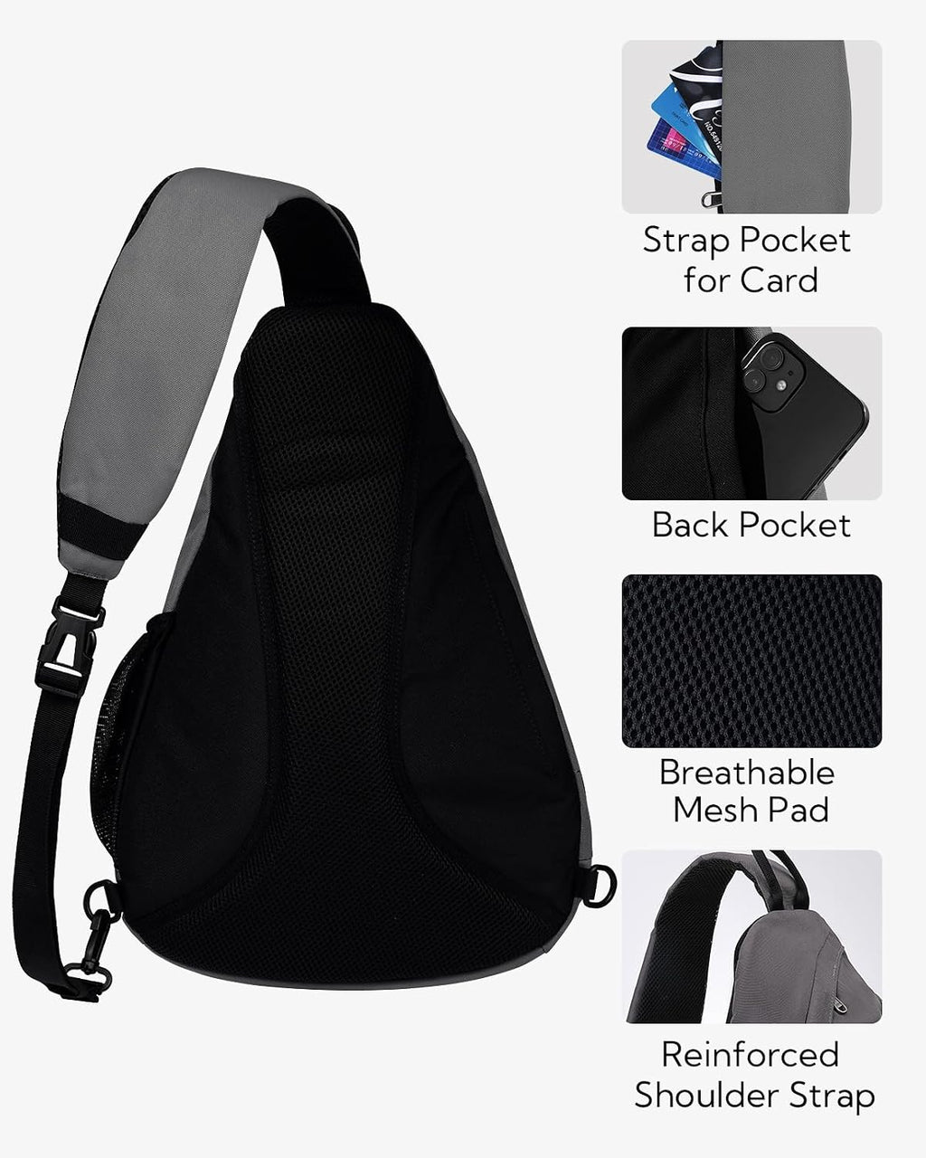 WATERFLY Large Sling Bag Crossbody Backpack Chest Pack for Men Women