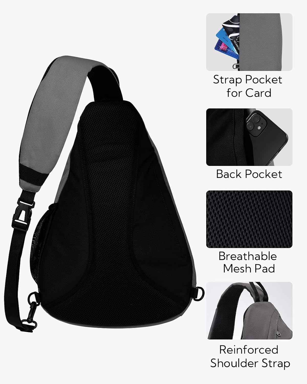 WATERFLY Large Sling Bag Crossbody Backpack Chest Pack for Men Women