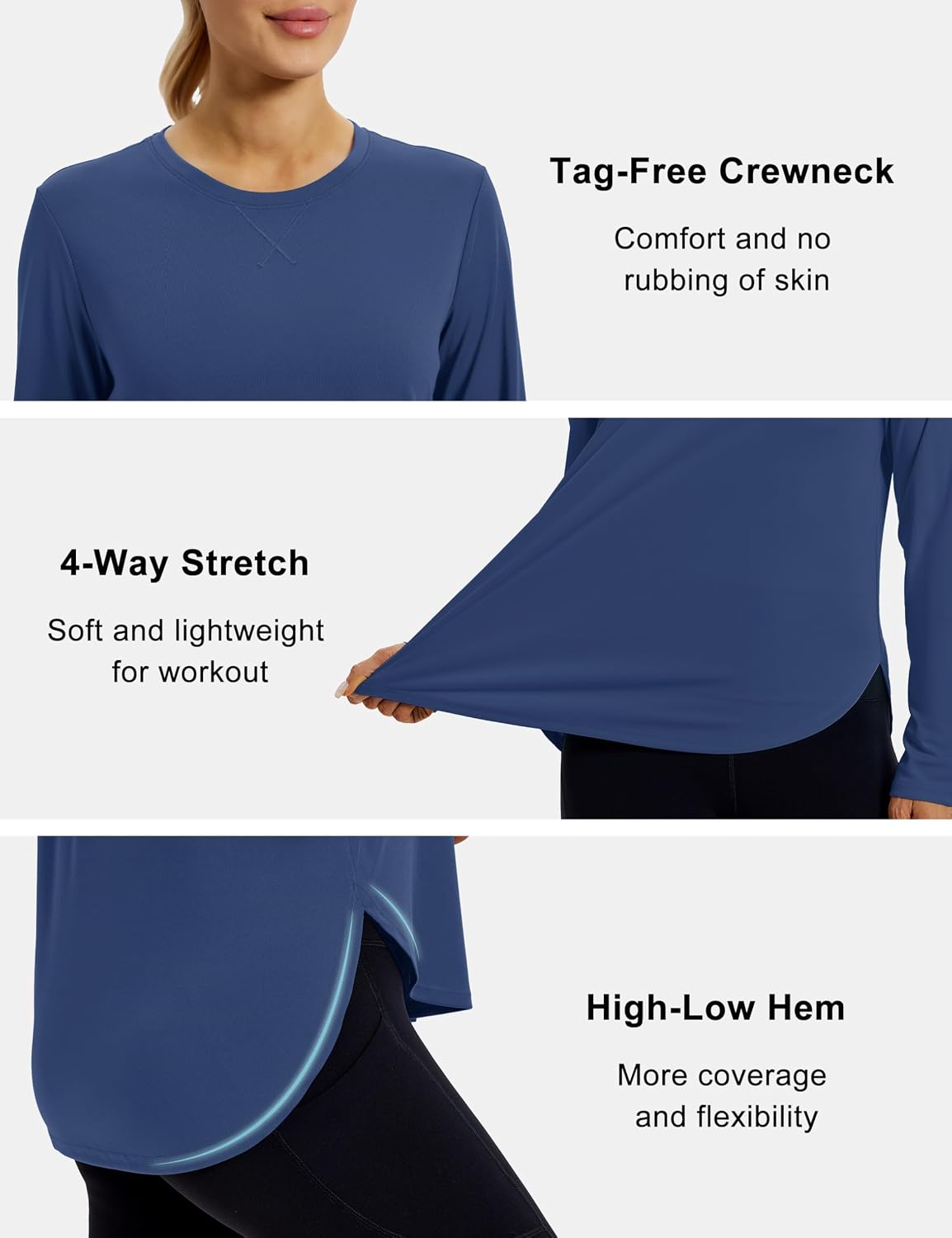 MAGCOMSEN Women's UPF 50+ Long Sleeve Shirt Moisture Wicking Top for Hiking