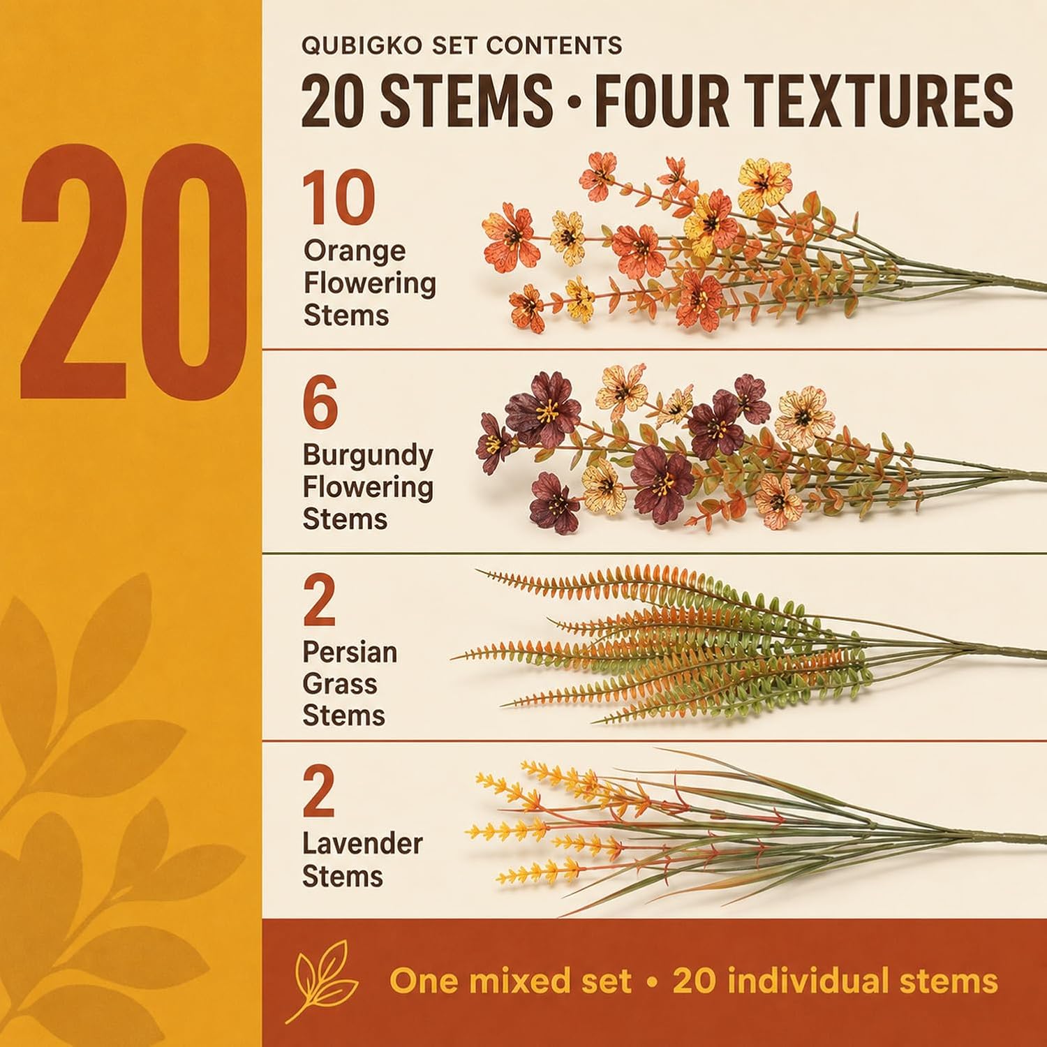 20 Bundles Artificial Fall Flowers for Outdoors, Front Porch Planter Decor