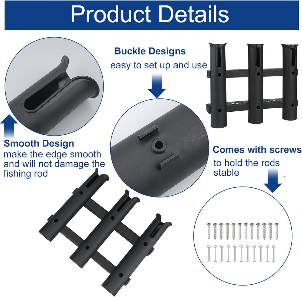 Fishing Rod Holders 6Tubes Boat Rod Holders with Screws