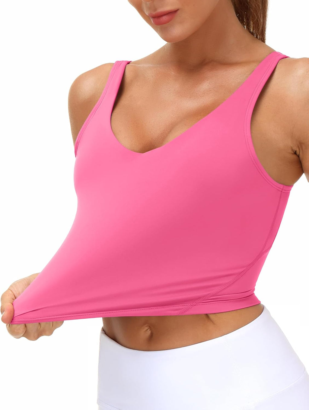 THE GYM PEOPLE Women’s Longline Sports Bra Wirefree Padded Medium Support Yoga Bras Gym Running Workout Tank Tops