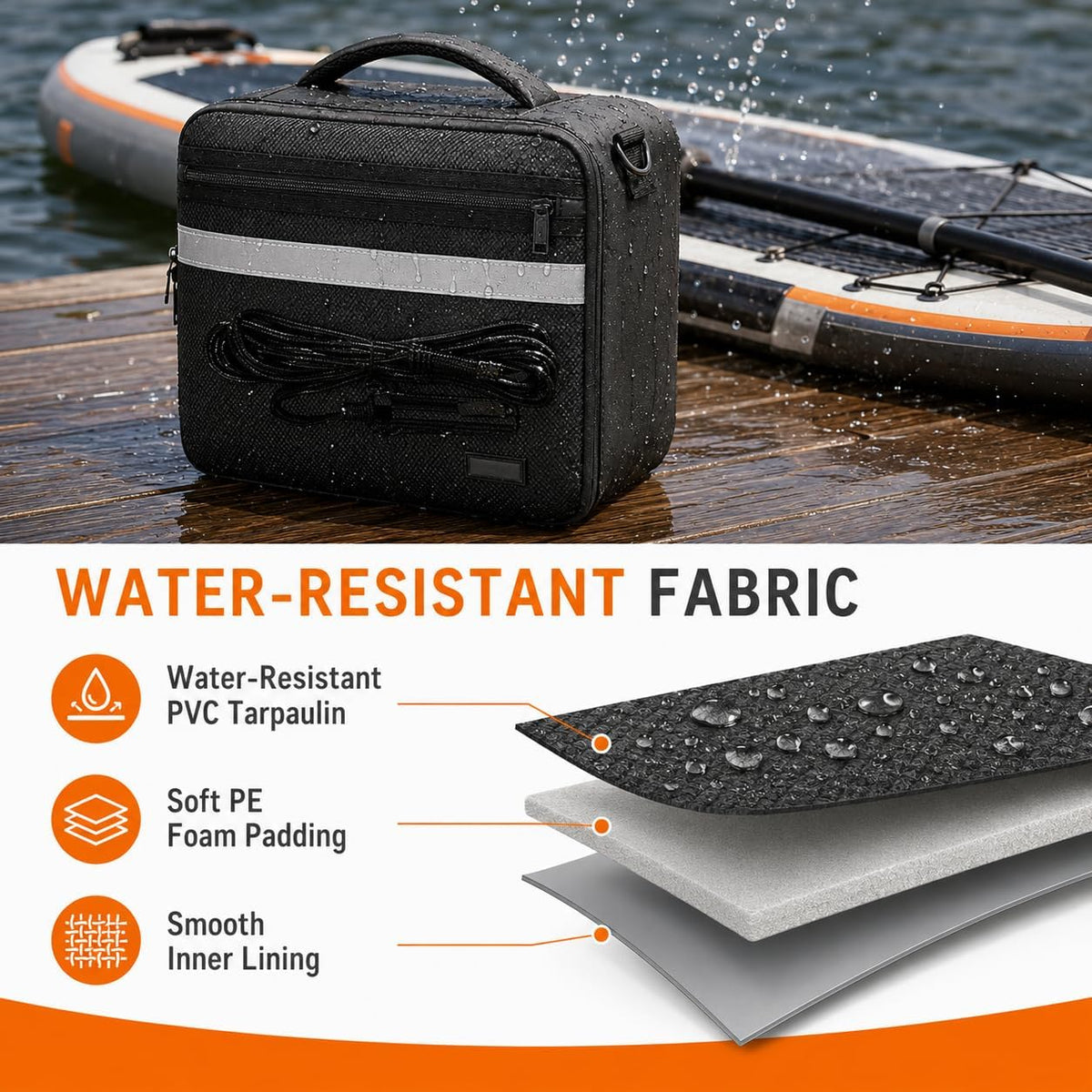 Paddle Board Pump Bag, Carrying Case for Electric SUP Air Pumps