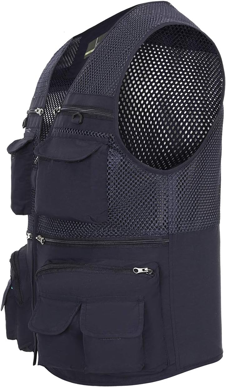 Hbufnha Outdoor Fishing Hunting Vest Multi Pockets Work Cargo Jacket