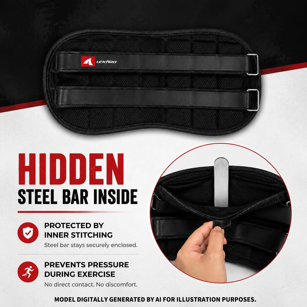 Adjustable Ankle Weights for Men, Heavy Duty Wearable Leg Weights with Removable Steel Plates for Strength Training and Gym Workouts
