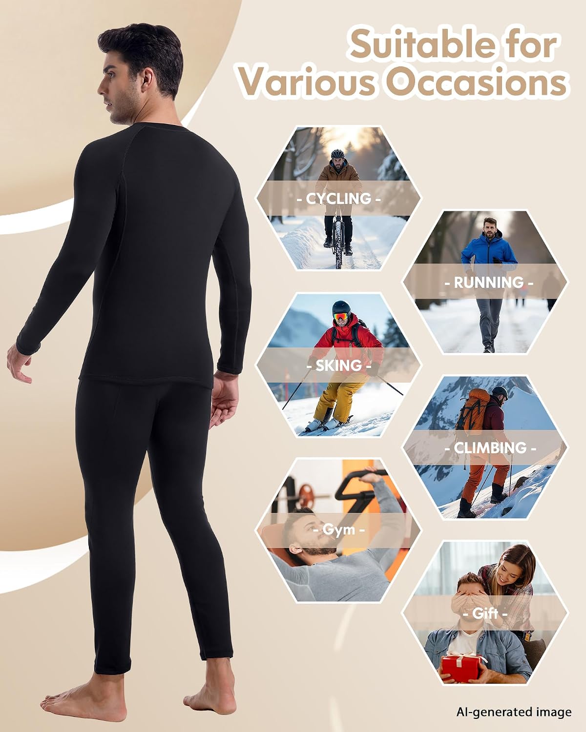 Thermal Underwear for Men Long Johns Base Layer Winter Set