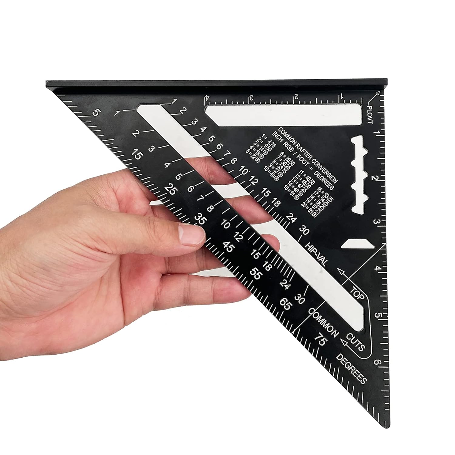 12 inch Rafter Square Aluminum Alloy Double Scale Triangle Ruler Angle Ruler Carpenter Triangle Square Rafter Tool Mensurement Tool for Woodworking and Carpentry