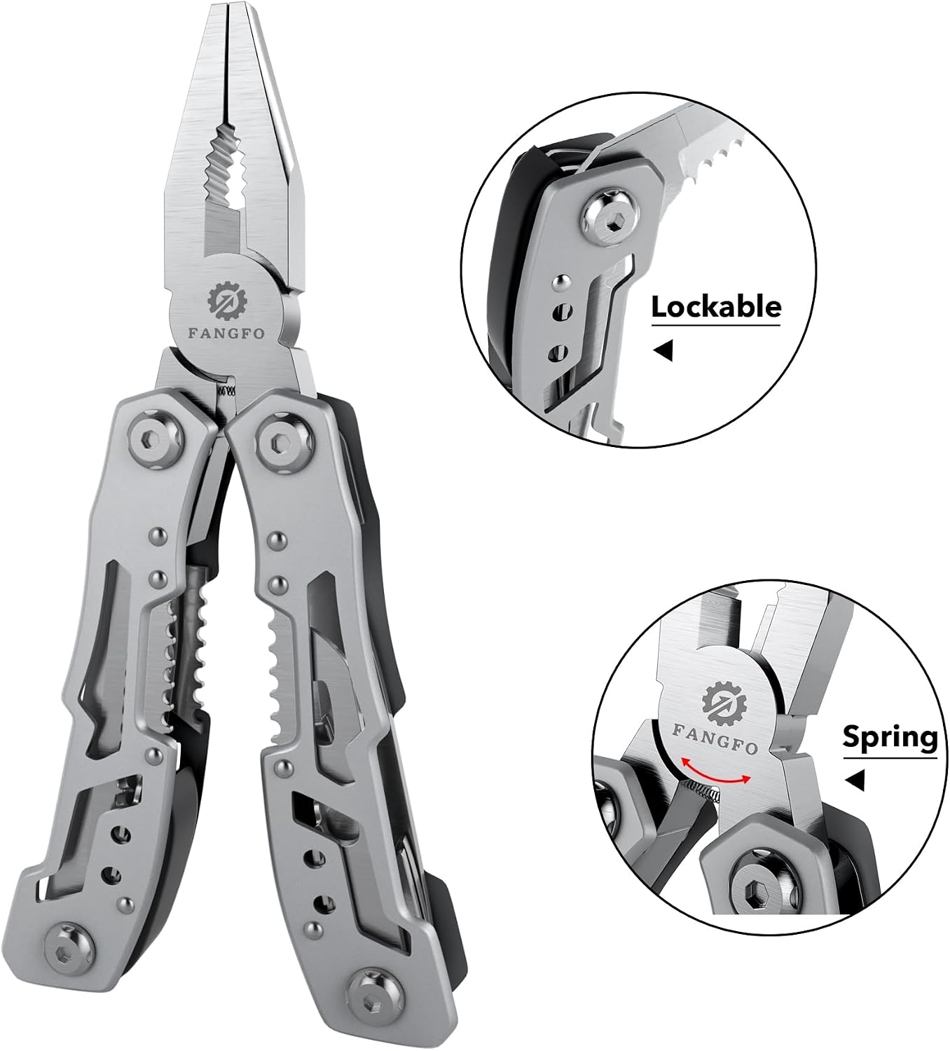 14-In-1 Multitool Pliers，Premium Portable Multi Tool ，with Safety Locking Professional Stainless Steel Multitool Pliers Pocket Knife,Apply to Survival, Camping,