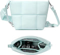 Comfyable Puffy Camera Bag, Soft Pillow Camera Bag with Shoulder Strap, Water-resistant Cute Compact Shooting Purse for Mirrorless DSLR SLR Women and Men, Ice Blue