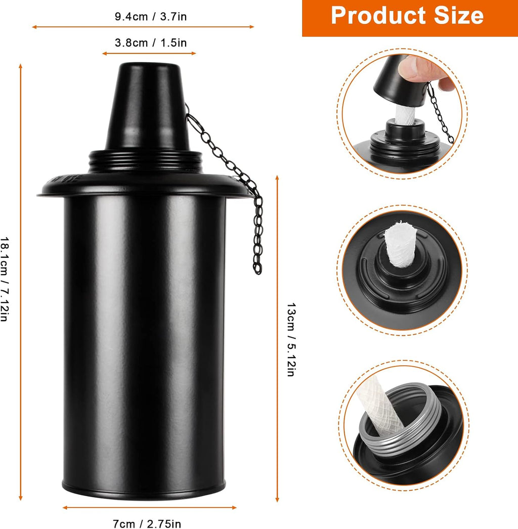 Torch Replacement Canisters 16oz, 4 Pack Bamboo Lantern Refillable Torches, Decorative Torch Canister Replacement for Yard, Patio, Deck, Garden, Party, Landscape (16oz-4pcs)
