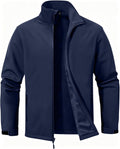 ZITY Men's Softshell Jacket Fleece Lined Lightweight Waterproof Rain Jacket Zip Up Soft Shell Windproof Windbreaker