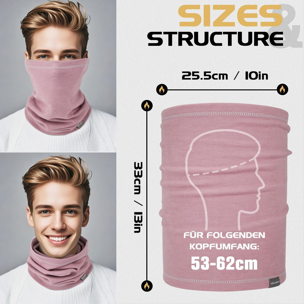 YANIKY Neck Gaiter Winter Neck Warmer for Men & Women Windproof Face Mask for Cold Weather Breathable Ski Face Cover Scarf